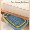 Asixxsix Collapsible Foot Bath Basin for Soaking Feet, Silicone Foot Soak Tub with Handle, Foldable Feet Spa Soaking Basin Bucket, Pedicure Foot Soak Basin, Bump Dot Design (Green) view 3