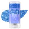 Blue Body Glitter Stick, Sparkling Hair Glitter for Kids and Women, Waterproof Face Hair and Body Glitter Makeup, Rave Accessories Carnival Chunky Sequins view 1