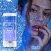 Blue Body Glitter Stick, Sparkling Hair Glitter for Kids and Women, Waterproof Face Hair and Body Glitter Makeup, Rave Accessories Carnival Chunky Sequins view 2