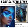 Blue Body Glitter Stick, Sparkling Hair Glitter for Kids and Women, Waterproof Face Hair and Body Glitter Makeup, Rave Accessories Carnival Chunky Sequins view 4