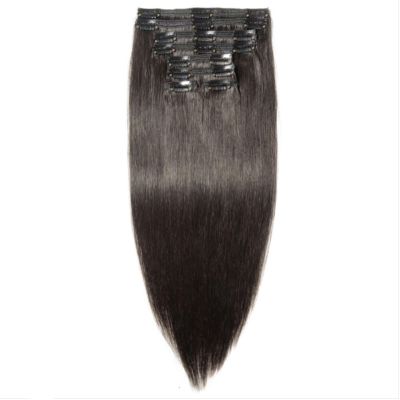 girl Clip In Hair Extensions Real Human Hair Deep Curly Natural for Women,Straight Seamless No Knots And No Shedding 8 Pcs Set(20")