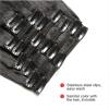girl Clip In Hair Extensions Real Human Hair Deep Curly Natural for Women,Straight Seamless No Knots And No Shedding 8 Pcs Set(20") view 3