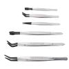 6Pcs Set Stainless Steel Tweezers Rubber Wrapped Head Multifunctional False Eyelash Tweezers Makeup Applicator Stamp Collection Beauty Tools view 2