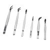 6Pcs Set Stainless Steel Tweezers Rubber Wrapped Head Multifunctional False Eyelash Tweezers Makeup Applicator Stamp Collection Beauty Tools view 4