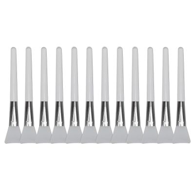 12pcs Facial Mask Brush Soft Silicone Comfortable Handle Mud Mask Cream Applicator Spatula White for Facial Cleaning and Spa