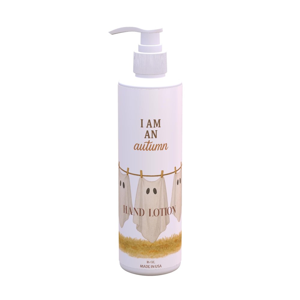 Autumn Hand Soap  Autumn Clothesline Design | Fresh Green Tea & Lemon Scent | 12 Pack 16 oz Pump Bottles | Playful Ghostly Decor for Halloween Bathrooms & Kitchens | Paraben-Free, Made in USA