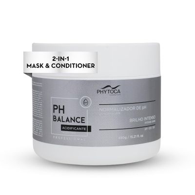 Phytoca Cosmetics PH Balance Hair Mask, Acidifying 2-in-1 Mask & Conditioner for Dry, Frizzy or Chemically Treated Hair, with Noble Silicones, Macadamia Oil & Collagen, 450 g / 15.21 oz