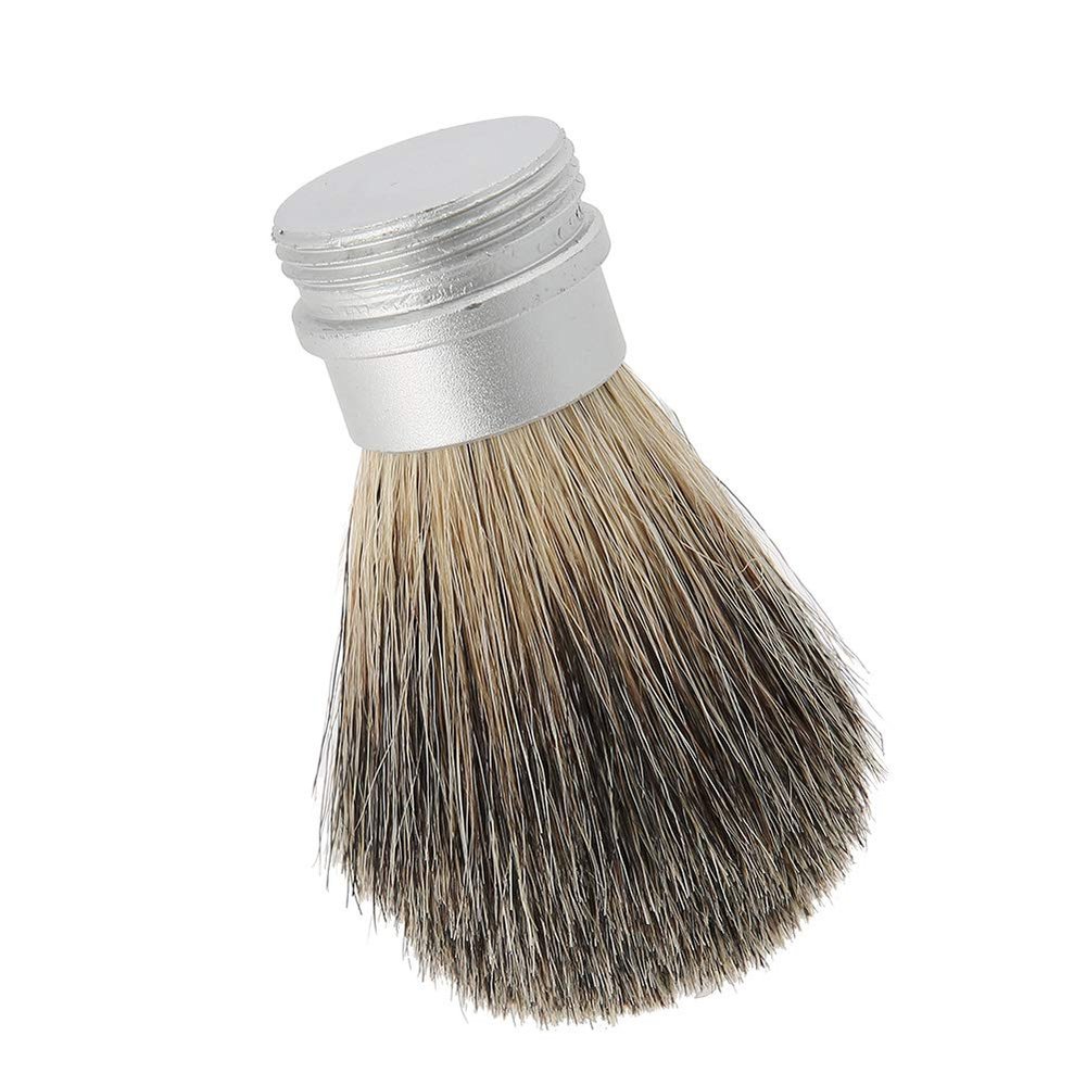 Beard Shaving Brush for Men, Mustache Brush with Soft Hair, Aluminum Handle Beard Tool, Portable Travel Shaving Brush for Daily Grooming and Beard Care