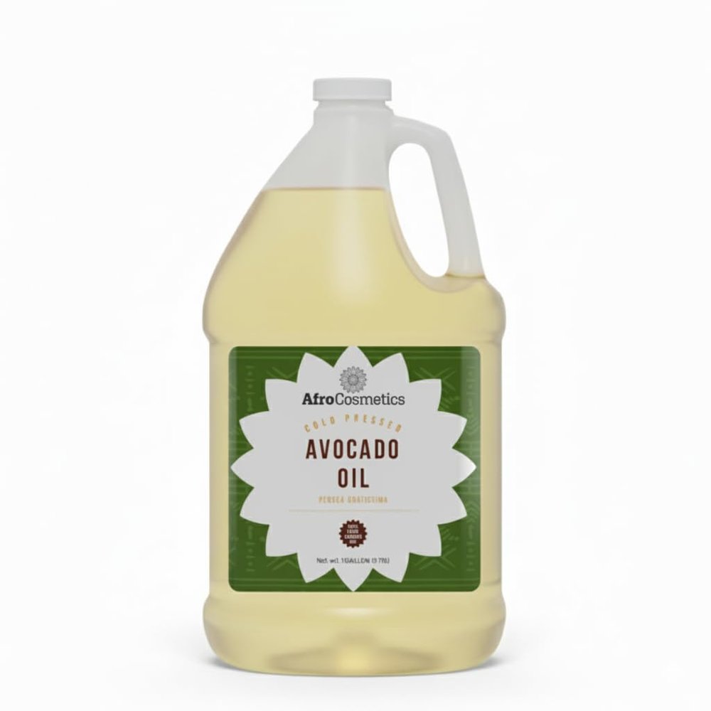 AFROCOSMETICS Avocado Oil, Pure Natural Organic Cold Pressed, Premium Grade For Hair and Skin 128 oz / 1 Gallon