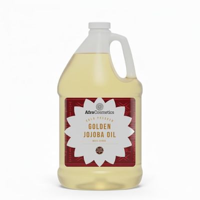 AFROCOSMETICS Golden Jojoba Oil Unrefined, Extra virgin, Cold-pressed Natural moisturizer 128 oz / 1 Gallon