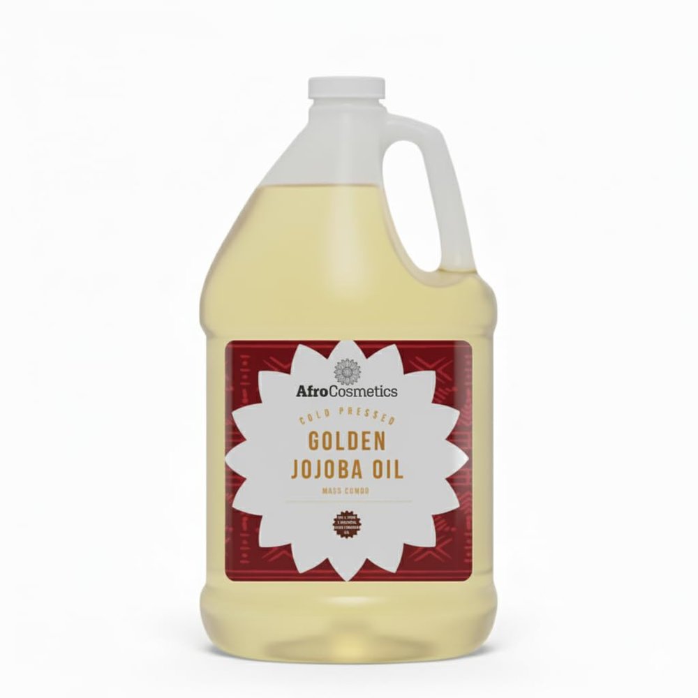 AFROCOSMETICS Golden Jojoba Oil Unrefined, Extra virgin, Cold-pressed Natural moisturizer 128 oz / 1 Gallon