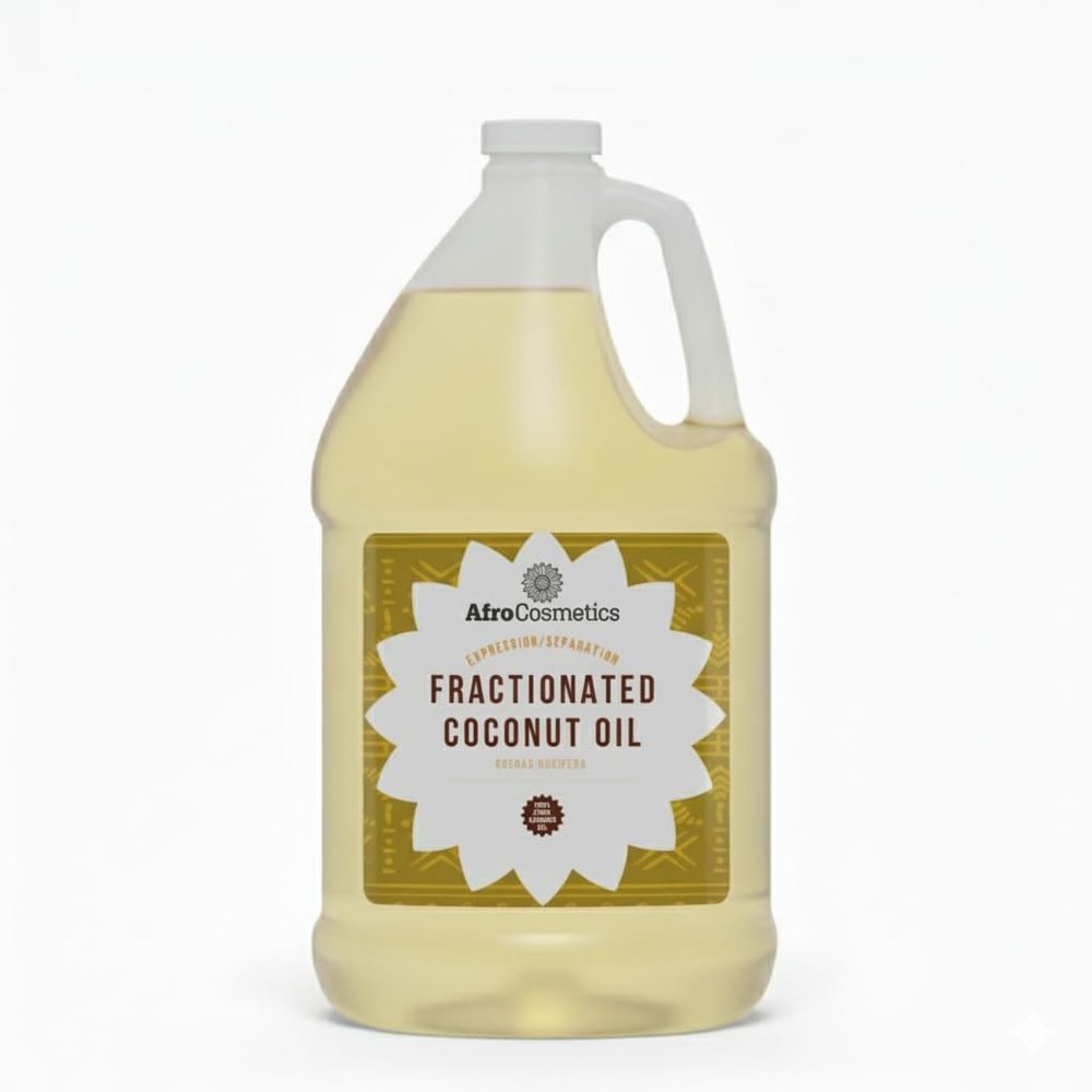 AFROCOSMETICS Fractionated Coconut Oil Pure Natural and Odorless Skin and Hair Moisturizer (MCT) 128 oz / 1 Gallon