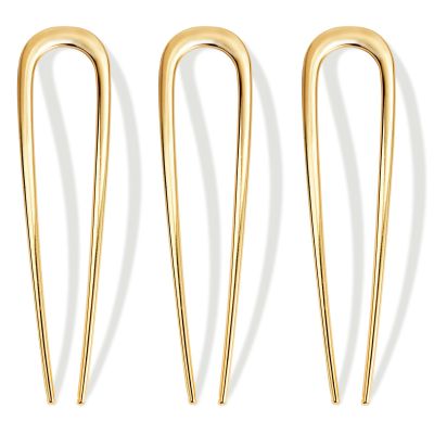 3 Pcs French Hair Pins for Women Gold Hair Accessories for Buns, French Twists and Updos