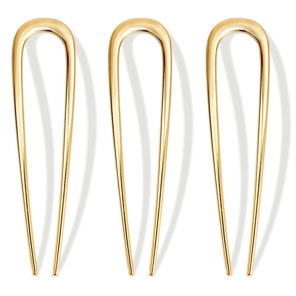 3 Pcs French Hair Pins for Women Gold Hair Accessories for Buns, French Twists and Updos