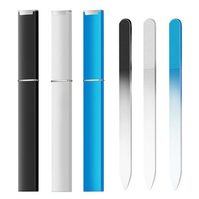 3 Pack Glass Nail Files for Natural Nail Professional Crystal Fingernail Files Double-Sided Etched Gentle Nail Care for Women Adults Black,White,Blue