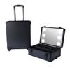 4 in 1 Aluminum Professional Makeup Draw-bar Style Interchangeable Train Case Rolling Cosmetic Case, with LED Light Mirror, Black view 4