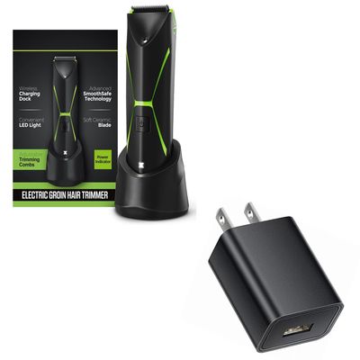 Brightman Electric Body Hair Trimmer for Men: Manscape Ball Trimmer with Adapter USB Charger