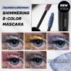 AKARY Glitter Mascara for Eyelashes, 5-Colors Diamond Sparkle Colorful Lashes, Waterproof Long-lasting Sparkle Mascara, Voluminous Lengthening for Women, Halloween Christmas Eyes Makeup, 1#Sliver view 3