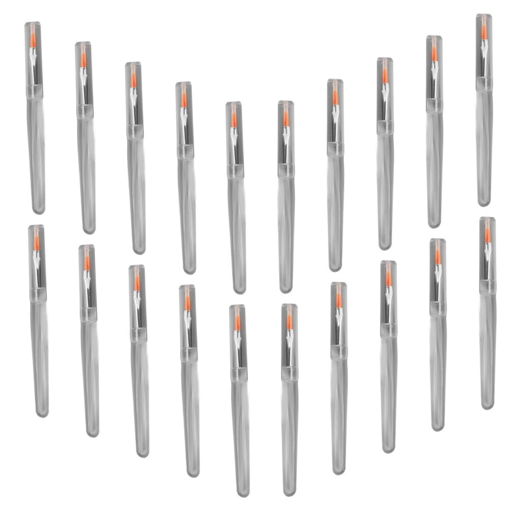 DECHOUS 20Pcs Transparent Lip Brush Cosmetic Lipstick Applicators with Soft Fiber Heads for Precise Lip Mask and Gloss Application Portable Makeup Tool for Women