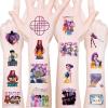 40pcs Demon Hunter Temporary Tattoos for Girls Kids,Party Favors Fake Tattoos Stickers,Korean Idol Movies Children's Birthday Supplies,Birthday Decoration Party Game Activities Reward Gifts (Pink) view 1