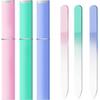 3 Pack Glass Nail Files for Natural Nail Professional Crystal Fingernail Files Double-Sided Etched Gentle Nail Care for Women Adults Pink,Green,Blue view 1