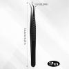 Lash Tweezers for Eyelash Extensions, Fiber Tip Lash Isolation Tweezers Curved Degree Grip Tweezer Black Stainless Steel Professional Eyelash Tweezer for Individual Isolation and Classic Lashes view 2