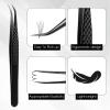 Lash Tweezers for Eyelash Extensions, Fiber Tip Lash Isolation Tweezers Curved Degree Grip Tweezer Black Stainless Steel Professional Eyelash Tweezer for Individual Isolation and Classic Lashes view 3
