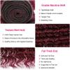 24 26 28 Inch #99J Bundles Deep Wave Bundles Human Hair Burgundy Deep Wave Bundle Unprocessed Brazilian Virgin Weave Hair 3 Bundle 50 Gram Per Bundle view 3