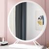 Round Mirror with Base - Modern Metal Frame Standing Mirror for Bathroom, Bedroom, Living Room - Large Circle Mirrors for Dressing Table Decor - Wall Shelf Vanity Mirror,White,30cm (11.8inch) view 1