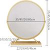 Round Mirror with Base - Modern Metal Frame Standing Mirror for Bathroom, Bedroom, Living Room - Large Circle Mirrors for Dressing Table Decor - Wall Shelf Vanity Mirror,White,30cm (11.8inch) view 2