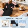 3Pairs Fingerless Cotton Gloves, Black Moisturizing Gloves, Fingerless Cotton Gloves for Eczema, Cut 5 Fingertips Overnight Hydration Fits Most Dry Hands view 3