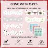 15 PCS Christmas Face Temporary Tattoos, With Red Green White Face Gems Glitter Freckles Face Tattoo for Women, Waterproof Christmas Accessories Face Makeup for Cosplay Party Supplies view 2