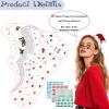 15 PCS Christmas Face Temporary Tattoos, With Red Green White Face Gems Glitter Freckles Face Tattoo for Women, Waterproof Christmas Accessories Face Makeup for Cosplay Party Supplies view 3