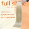 Full Shine Tape in Weft Hair Extensions Human Hair, Color 60 Ash Blonde, 16 Inch, 4PCS, 90g, Straight Genius Weft Hair Extensions Human Hair Daily Styling Seamless Blending Add Volume view 2