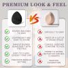 4PCS Makeup Sponge Puff Set  Latex-Free PU Foundation Blenders, Dual-Sided Non-Absorbent Puffs with Precision Tip & Dual-Ribbon Grip (Black & Coffee) view 4