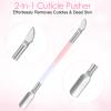 Cuticle Remover Tool, 4 Pcs Nail Cuticle Trimmer - Cuticle Nipper & Pusher & Cutter & File, Professional Cuticle Remover Kit with Leather Case for Women, Pedicure Tools,Nail Care Tool(Pink) view 3