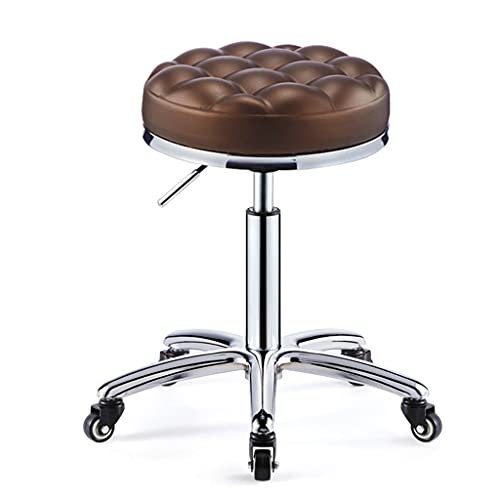 Adjustable Swivel Rolling Stool with Wheels - PU Leather Hydraulic Office Chair for Beauty Salon, Spa, Medical, Tattoo, Drafting - Black