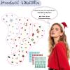 12 PCS Christmas Face Temporary Tattoos, With Red Green White Face Gems Glitter Freckles Face Tattoo for Kids and Women, Waterproof Christmas Accessories Face Makeup for Cosplay Party Supplies view 2