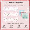 12 PCS Christmas Face Temporary Tattoos, With Red Green White Face Gems Glitter Freckles Face Tattoo for Kids and Women, Waterproof Christmas Accessories Face Makeup for Cosplay Party Supplies view 3
