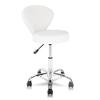 Adjustable Round Rolling Stool with PU Leather Backrest - Swivel Salon Chair for Tattoo Artists, Office & Beauty Professionals - Ergonomic Height Control, Black view 1