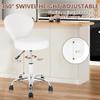 Adjustable Round Rolling Stool with PU Leather Backrest - Swivel Salon Chair for Tattoo Artists, Office & Beauty Professionals - Ergonomic Height Control, Black view 3