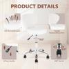Adjustable Round Rolling Stool with PU Leather Backrest - Swivel Salon Chair for Tattoo Artists, Office & Beauty Professionals - Ergonomic Height Control, Black view 4