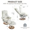 010-Ergonomic Recliner Chair with Ottoman, Modern 360 Swivel Lounge Chair with Footstool, Chenille Fabric, 5 Point Vibration Massage, Seat Heating & 140 Adjustable Backrest for Home or Office, White view 2