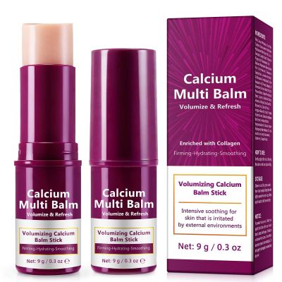 Calcium Multi Balm Stick - 2 Pack, Wrinkle Repair & Firming Balm, Collagen Infused Face Stick, Intense Hydration for Deep Wrinkles on Eye, Anti-Aging & Lifting Care, 0.6 Oz