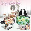 AGHESOTH Clear Bag PVC Organizer Cosmetic Bags Travel Toiletry Carry On Airport Airline Compliant Handbag for Women Men Luggage Pouch Set Of 2 Clear Makeup Bag for Concerts Lemon Green Leaves view 4
