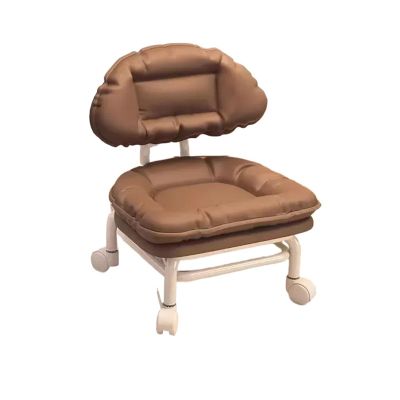 360 Rotating Pedicure Chair Stool with Backrest - Mobile Household Low Stool & Pulley Small Bench for Nail Salon & Home Use