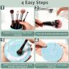 Brvlsoc 3-Pack Silicone Makeup Brush Cleaning Mats  Portable Brush Cleaner Pads with Suction Cups for Deep, Easy & Mess-Free Brush Washing (Blue) view 2