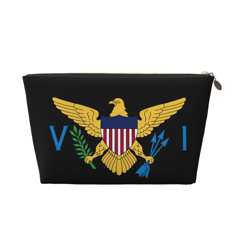 YSBYEIU Cute Virgin Islands Flag Makeup Bag for Women Men Travel Cosmetic Bag With Zipper Purse Bags
