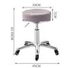 Adjustable Height Rolling Swivel Stool with Wheels, Round Drafting Chair for Office, Salon, Medical, Spa, Esthetician - Wider Seat in Pink/Grey view 2