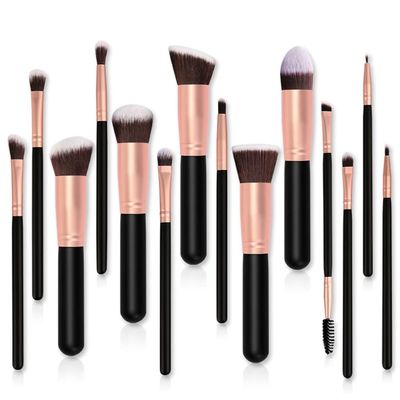 14pc Makeup Brush Set Beauty Tools Flat Slant Eye Shadow Brow Full Set Brushes